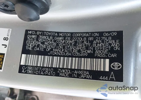 2010 Toyota Prius Ii z USA, uszkodzony, nr VIN JTDKN3DU8A1035499